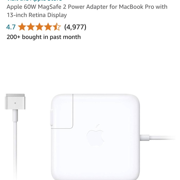 Apple 60 Watt MagSafe 2 Power Adapter for MacBook Model A1435 - Tested Works - Picture 4 of 5